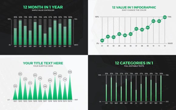 12 Values Infographic Charts: A Modular .Mogrt Template for Premium Reporting