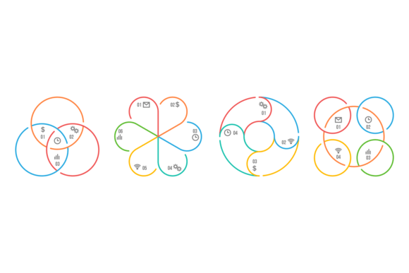 Beyond Basic Graphics: Infographic Shapes Set. Color Line Round as a Visual Language