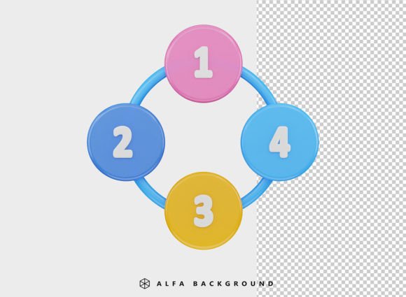 The Power of Circle Infographic Icon 3D Renders